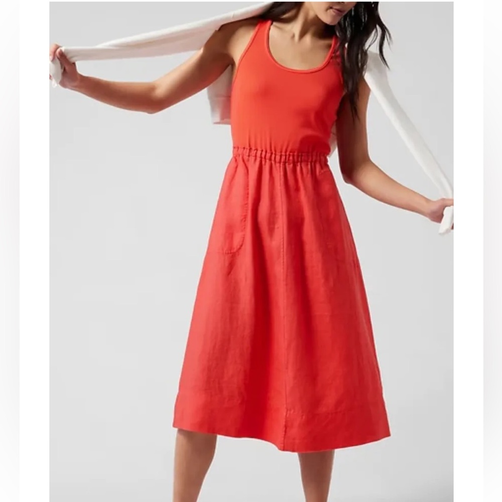 Athleta Baja Linen Midi Sundress